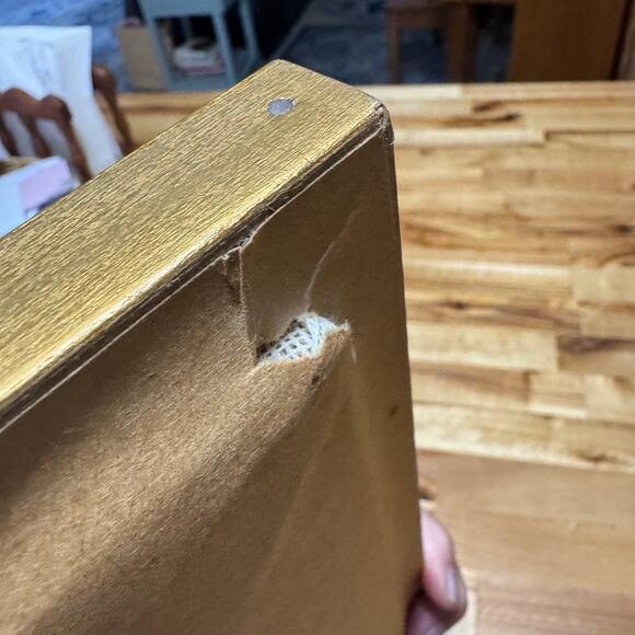 Gray Tabby Cat Framed Needlepoint Peach Background Framed 10x12 Cat Lady Gift - Picture 11 of 11